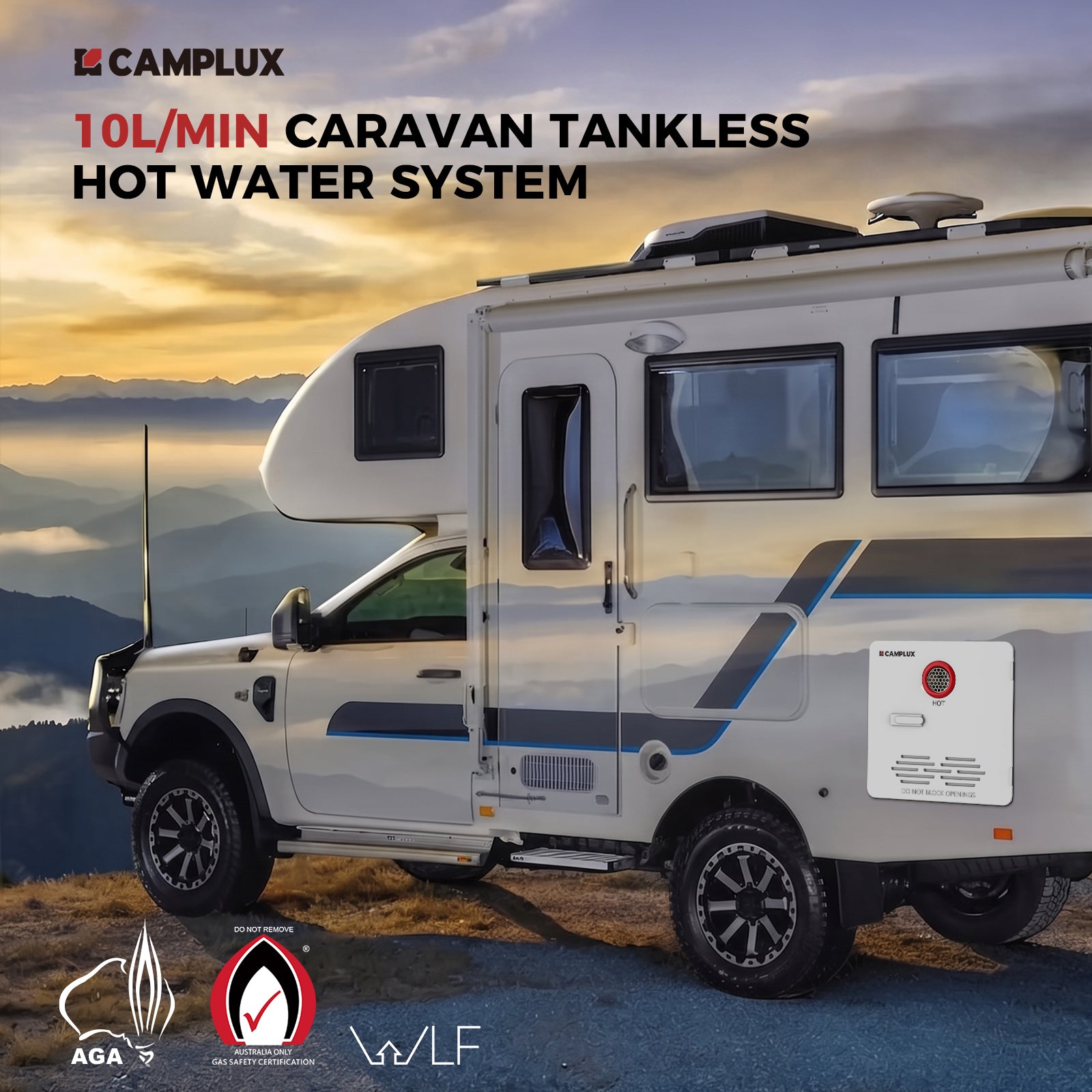Camplux Classic 65,000 BTU RV Tankless Water Heater 2.64 GPM-White