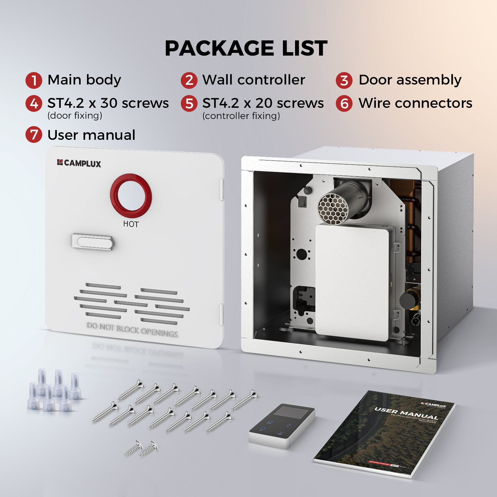 Camplux 2.64 GPM RV Water Heater 65,000 BTU Classic Line