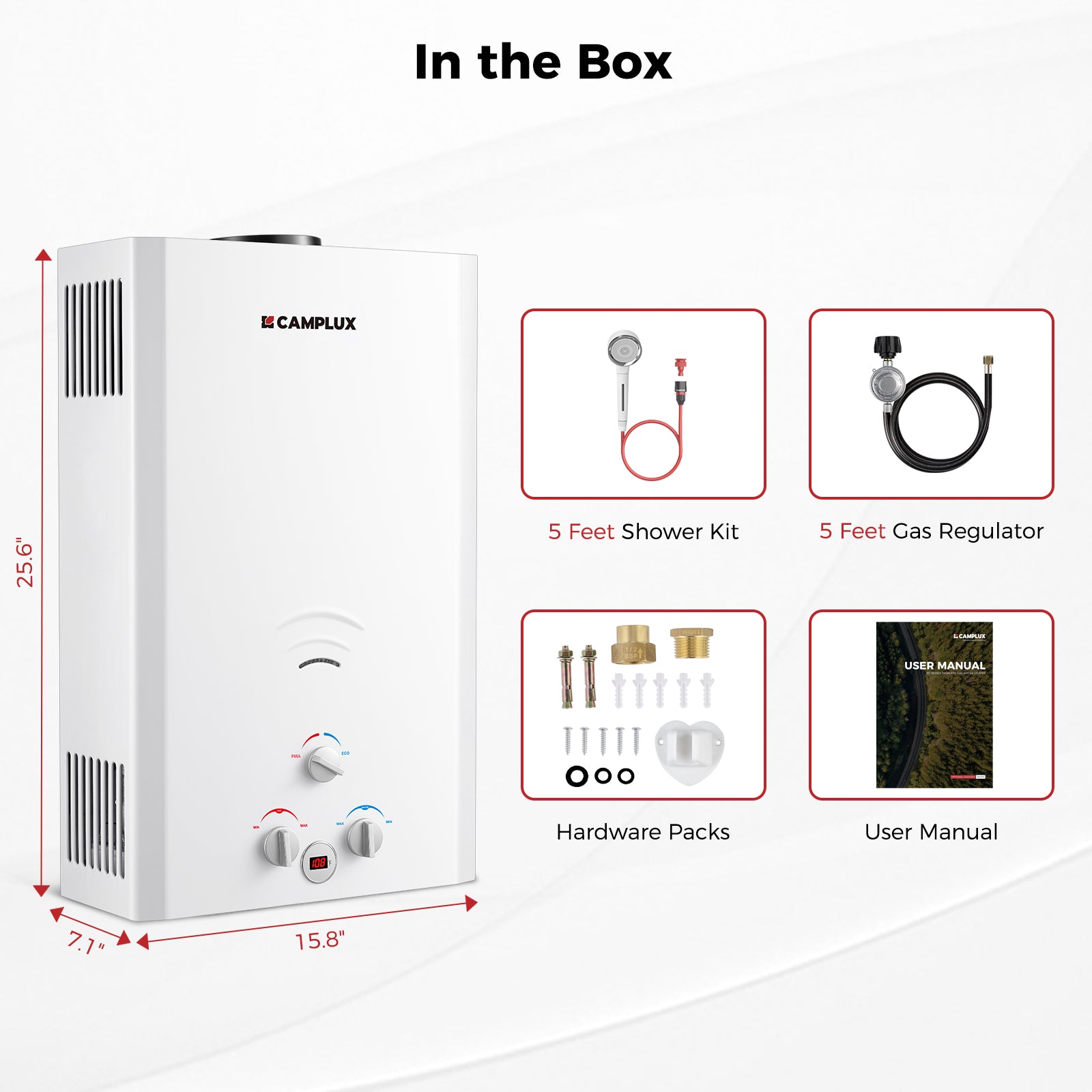 Camplux BW422 Camping Water Heater Propane