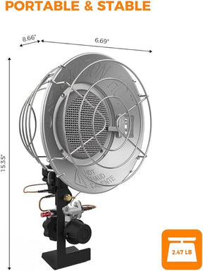 Camplux Single Burner Tank Top Heater, Tip Over Switch, 15000 BTU Outdoor Propane Heater, Heavy Duty Steel