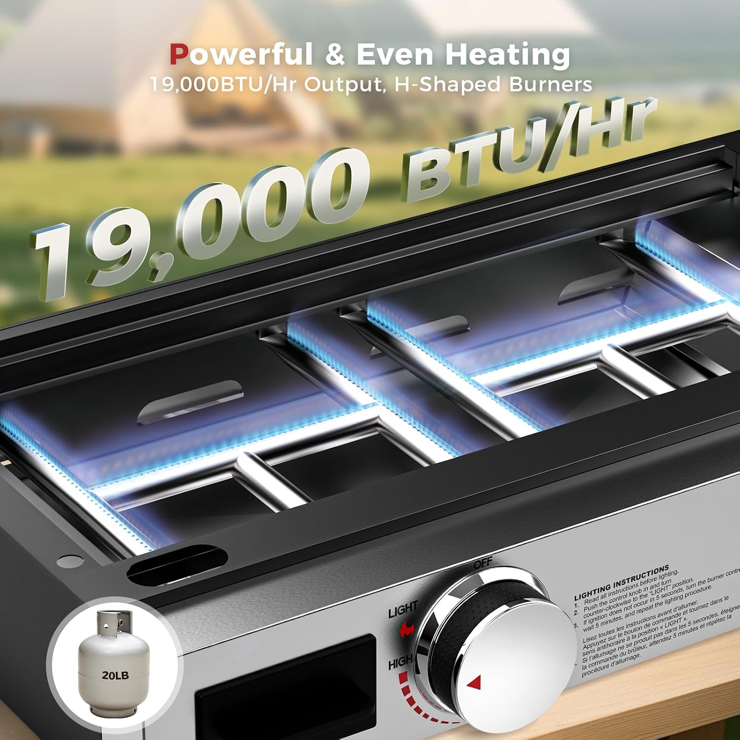 CAMPLUX portable tabletop propane grill