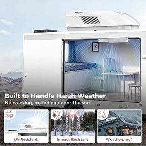 CAMPLUX 15,000 BTU RV Air Conditioner with Heat Pump – Quiet Rooftop AC & Heater, Remote Control, R32 Refrigerant, Perfect for Camper, Fifth Wheel & Food Trucks