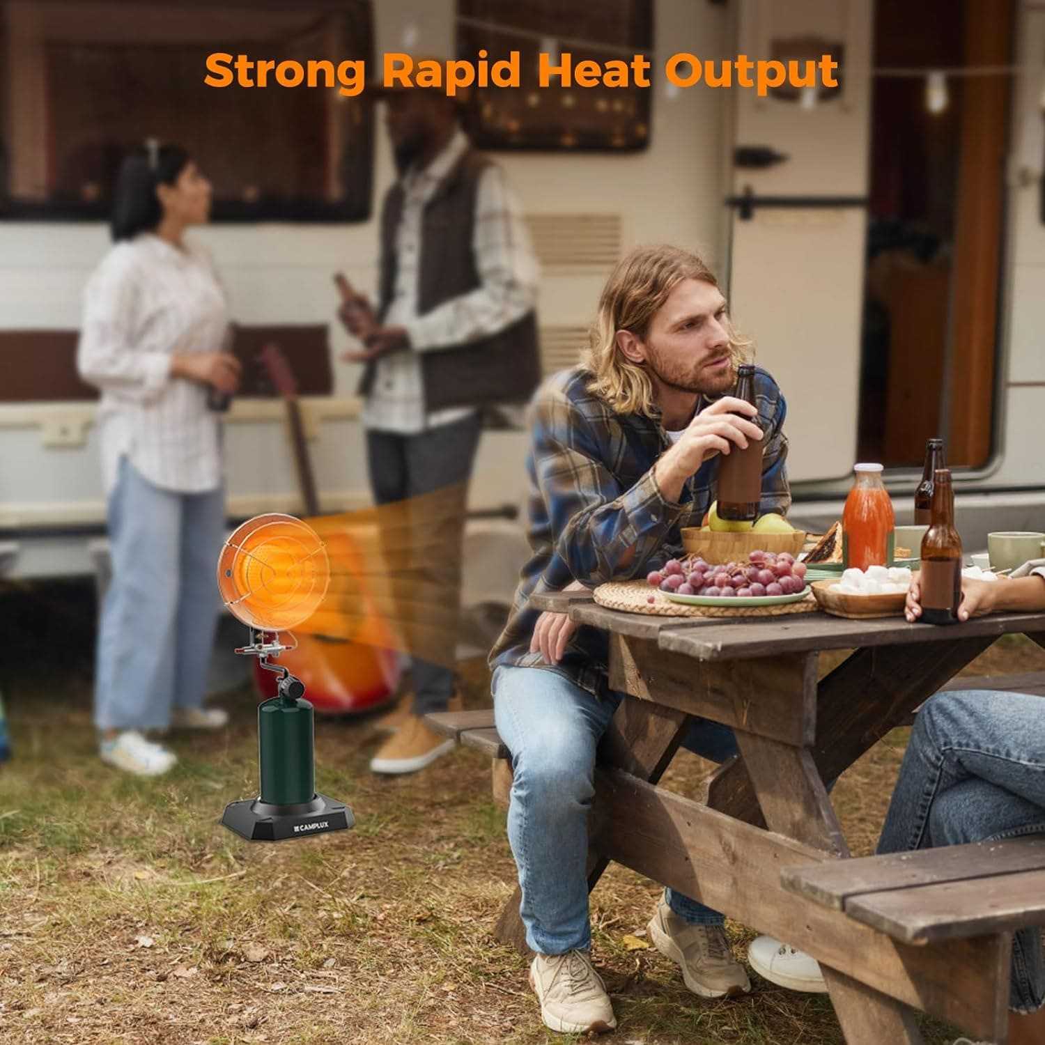 Camplux Portable Infrared Heater, Outdoor Propane Heater 15000 BTU, Radiant Heat for Camping and Patio