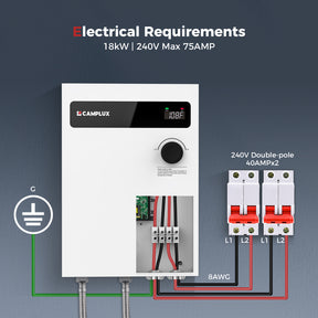 Camplux Residential Tankless Electric Water Heater