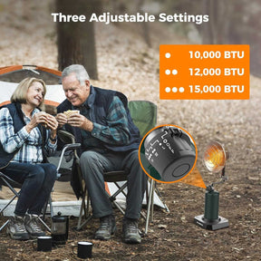 Camplux Portable Infrared Heater, Outdoor Propane Heater 15000 BTU, Radiant Heat for Camping and Patio