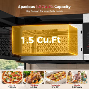 CAMPLUX 30-Inch Over-the-Range Convection Microwave Oven, 1.5 Cu. Ft.