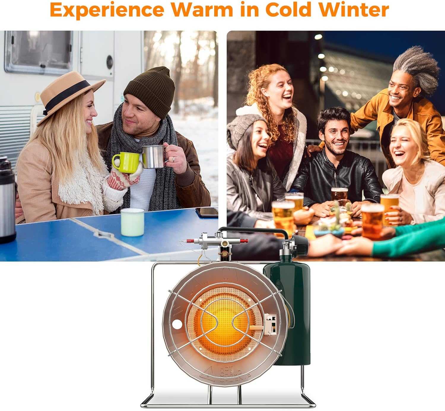 Camplux Portable Heater 15000 BTU, Framed Handle, Fast Warm Up, Outdoor Propane Heater for Outdoor Use