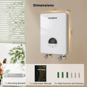Camplux Electric Point of Use Tankless Hot Water Heater, 4.5kW at 110~120V