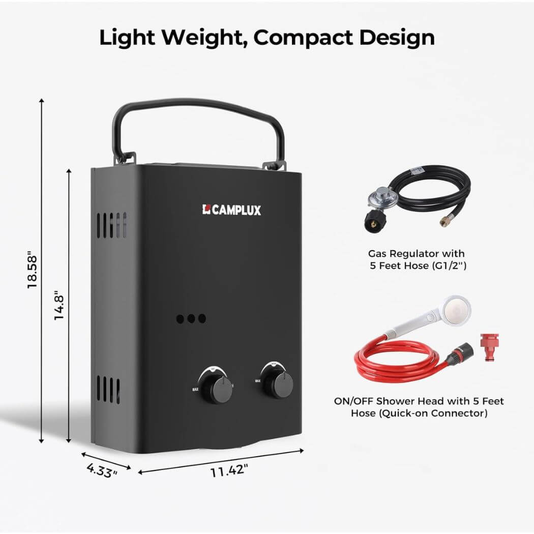 Camplux AY132B Portable Propane Water Heater