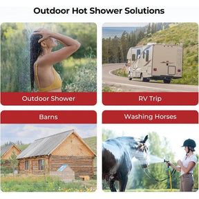 Camplux Propan Off-Grid Tragbarer Warmwasserbereiter für Wohnmobile, Anhänger und Wohnmobile – Silber 