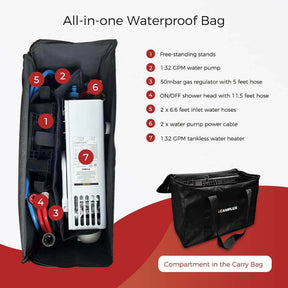 Camplux AY132GMAX Portable Propane Water Heater, Pump Stand Kit