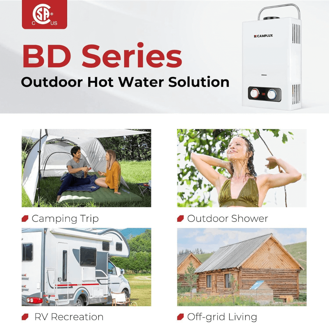 Camplux BD158 Tankless Propane Water Heater Portable