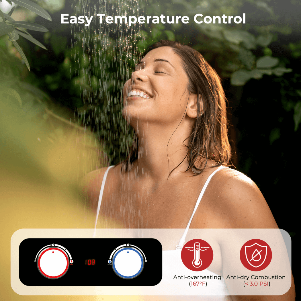 Camplux BD158C Tankless Propane Water Heater With Rain Cap