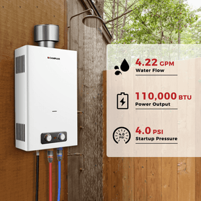 Camplux BD422C On Demand Water Heater Propane With Rain Cap