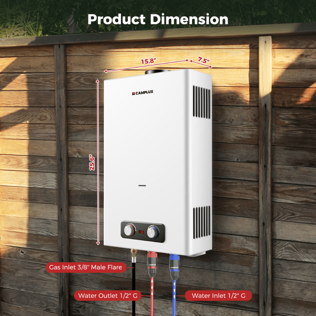 Camplux BD422P120 Propane Outdoor Water Heater Pump Kit