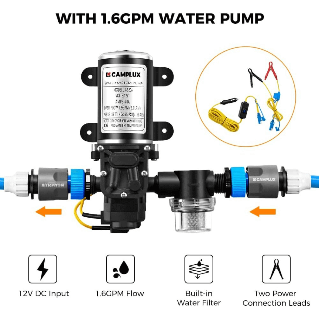 Camplux BW158GP60 Camping Water Heater With Pump Kit