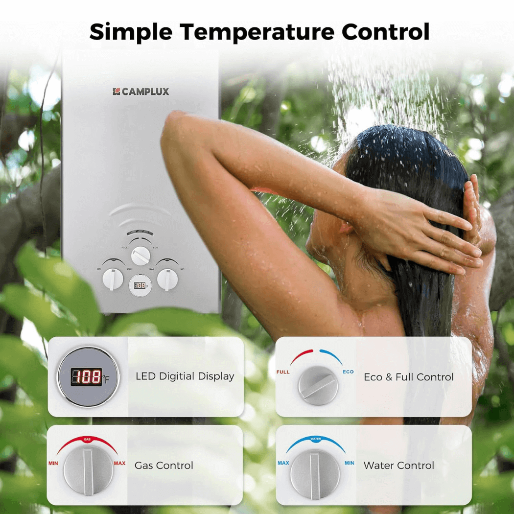 Camplux BW211G Camping Water Heater Propane