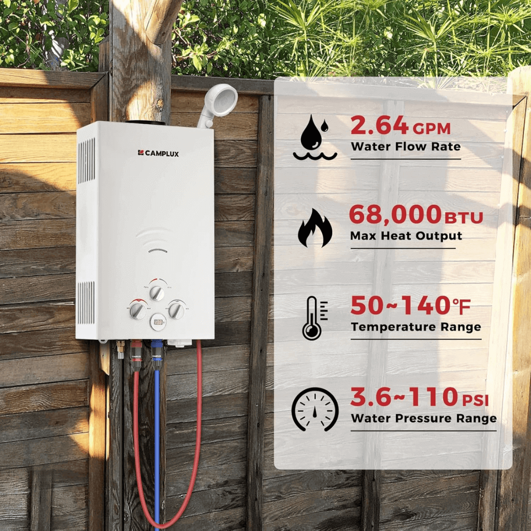 Camplux BW264 Camping Water Heater Propane