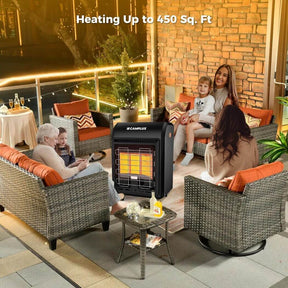 Camplux Portable Heater, Adjustable 6000 to 18000 BTU, Compact Control Dial, Outdoor Propane Heater