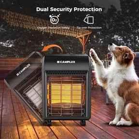 Camplux Portable Heater, Adjustable 6000 to 18000 BTU, Compact Control Dial, Outdoor Propane Heater