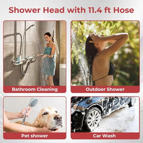 CAMPLUX Hand Held Showerhead with 11.48 FT Garden Hose