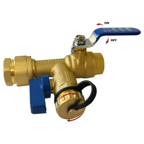 CAMPLUX 3/4 Inch IPS Isolator Tankless Water Heater Service Valve Kit, with Pressure Relief Valve, Clean Brass Construction