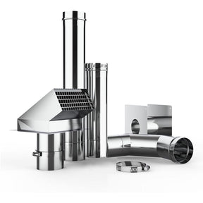 CAMPLUX 3" Horizontal Stainless Steel Vent Pipe Kit for Indoor Gas Tankless Water Heater