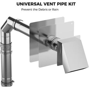 CAMPLUX 3" Horizontal Stainless Steel Vent Pipe Kit for Indoor Gas Tankless Water Heater