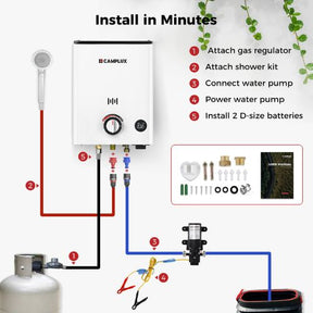Camplux First F5 Pro LPG Camping Water Heater Pump Kit
