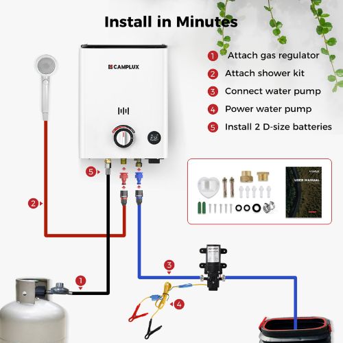 Camplux First F5 Pro LPG Camping Water Heater Pump Kit