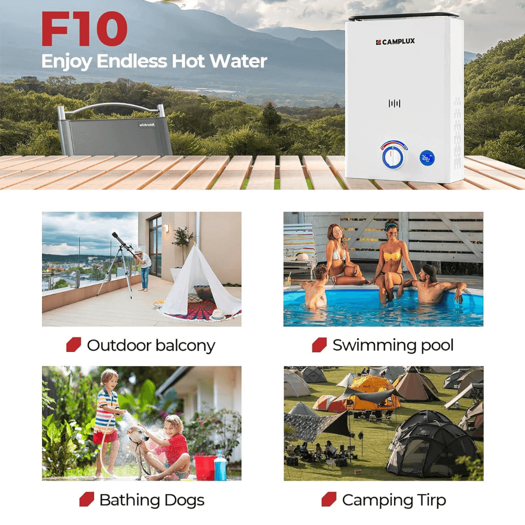 Camplux First F10 LPG Camping Water Heater