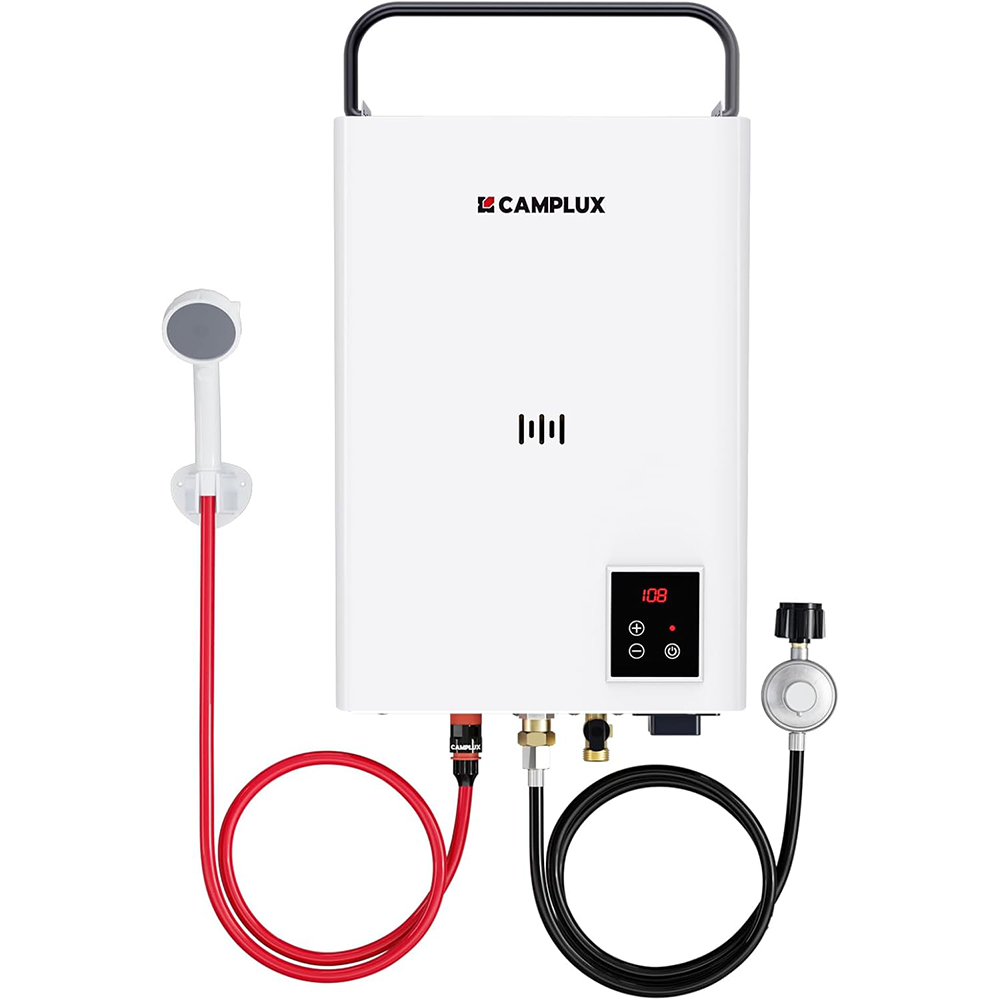 Camplux F10 Ultra Thermostatic Portable Tankless Water Heater –  2.64 GPM Instant Hot Water for Camping, RV & Outdoor Shower