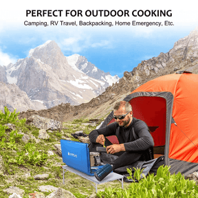 Camplux JK-5330 Camping Stove 3 Burner with Lid Camping Gas Stove 4.5 kW Butane/Propane 30/37 mbar Suitable