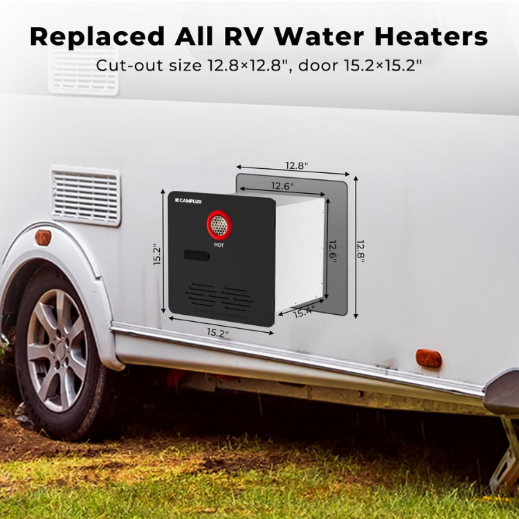 Camplux Classic 65,000 BTU RV Tankless Water Heater 2.64 GPM-Black