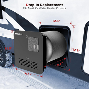 Camplux Ultra 6 Gallon RV Water Heater 12,000 BTU Gas/Electric Hybrid - Black