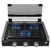 CAMPLUX RV Stove 3 Burners 21,000 BTU, 21 Inches Propane RV Cooktop