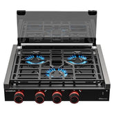 CAMPLUX RV Stove 3 Burners 21,000 BTU, 21 Inches Propane RV Cooktop Elite