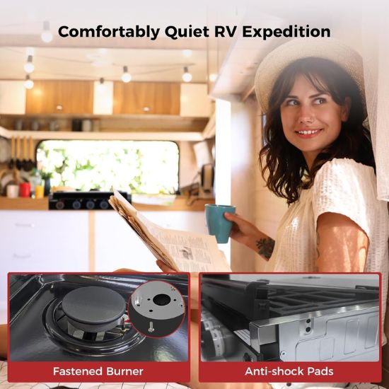 CAMPLUX RV Stove 3 Burners 21,000 BTU, 21 Inches Propane RV Cooktop Elite