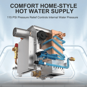 CAMPLUX 65,000BTU RV Tankless Water Heater with 17 inches Tall RV Gas Stove Oven