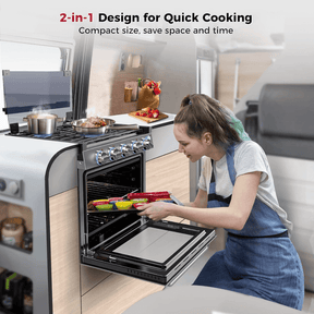 Camplux RV Stove Gas Range Oven w/ 3 Burners Cooktop 21 Inches CLASSIC