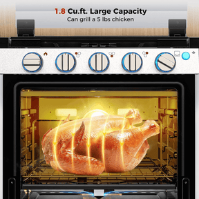 Camplux RV Stove Gas Range Oven w/ 3 Burners Cooktop 21 Inches CLASSIC