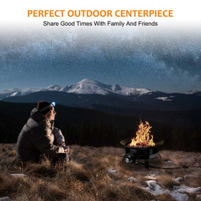 Portable Propane Fire Pit, Camplux Outdoor Gas Fire Bowl for RV Camping Backyard Party, FP19MB 19 Inch Diameter, Black